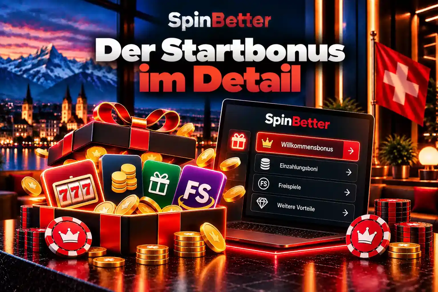 Bonus SpinBetter casino: Startbonus im Detail mit Geschenkbox, Slots und Bonusliste